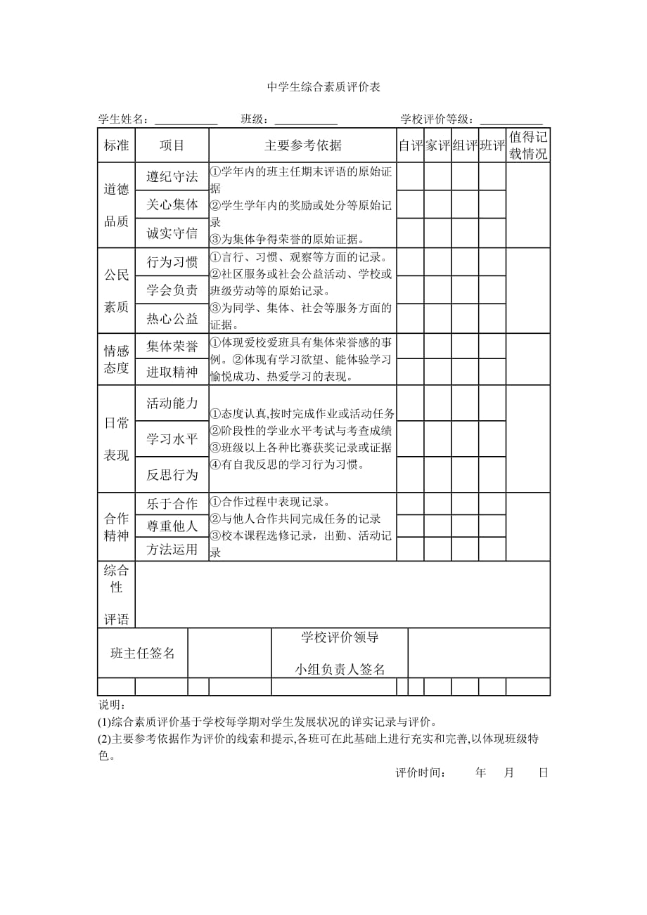 初中素质评价系统_初中素质评价平台登录入口_初中综合素质评价入口